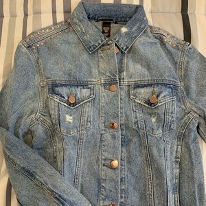 Victoria’s Secret jean jacket w/rose good details